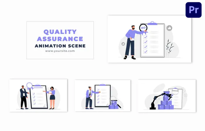 Quality Assurance Concept Flat Style Character Animation Scene